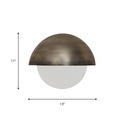 Dome Shape Wall Sconce Contemporary Metallic 1 Light Bronze Finish Wall Light Fixture