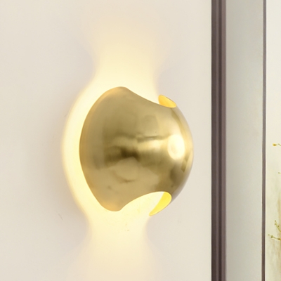 Gold Sphere Sconce Lighting Colonialist Metal LED Wall Lamp Fixture for Living Room