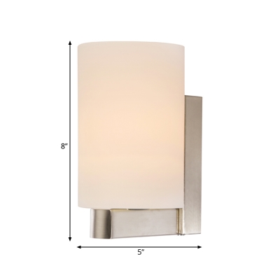 Ivory Glass Gold Sconce Light Fixture Rectangular 1 Head Colonial Flush Mount Wall Light for Bedroom