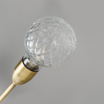 Prismatic Orb Glass Sconce Lamp Modernist 3 Bulbs Brass/Gold Wall Mount Light Fixture