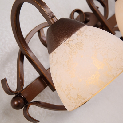 Dome Bathroom Vanity Lamp Traditional White Glass 2/3/4 Lights Copper Sconce Light Fixture