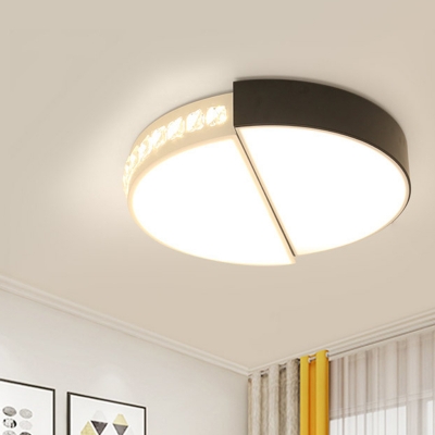 Black and White LED Flushmount Light Simple Acrylic Round Ceiling Flush Mount for Living Room