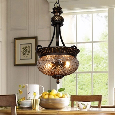 Black Oval Pendant Lighting Classic Clear Prismatic Glass 1 Lights Dining Room Ceiling Chandelier
