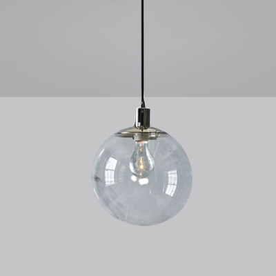 Globe Dining Room Ceiling Pendant Light Clear Glass 1 Head Modernism Hanging Lamp Kit, 8