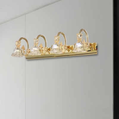 Golden Curved Vanity Lighting Modern 2, Gold Crystal Bathroom Vanity Light
