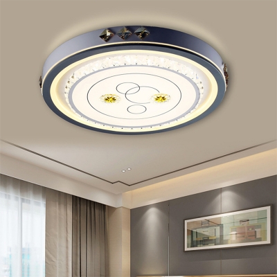 Acrylic Round/Square/Rectangle Ceiling Light Contemporary White LED Flush Mount in Remote Control Stepless Dimming/3 Color Light