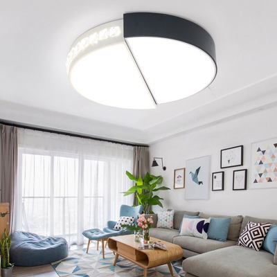 Black and White LED Flushmount Light Simple Acrylic Round Ceiling Flush Mount for Living Room