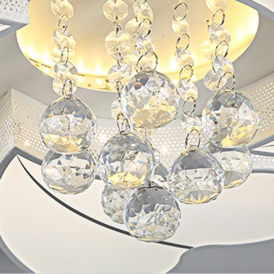 Floral-Like Crystal Flush Ceiling Light Modern 20.5