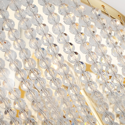 1 Bulb Rhombus Wall Lighting with Crystal Bead Contemporary Bedside Sconce Light in Brass