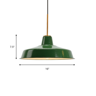 14.5/16 Inch Wide Cone/Barn Pendant Light Loft Metal 1 Light Pendant Ceiling Light in Polished Green