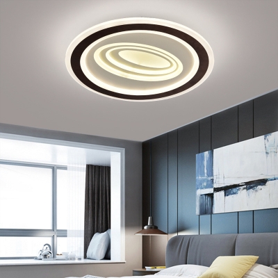 Acrylic Rippled Flush Mount Ceiling Light Modern Stylish LED Black and White Flush Light Fixture