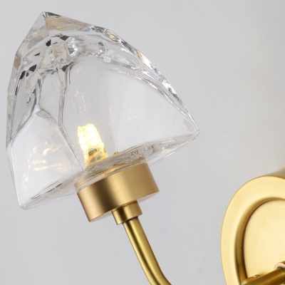 Crystal Ice-Shaped Wall Sconce Light Postmodern 1 Light Gold Wall Mounted Lighting
