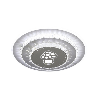 Triangle/Mushroom/Loving Heart Bedroom Flushmount Light Modern Crystal LED White Ceiling Lighting in White/Warm/3 Color Light