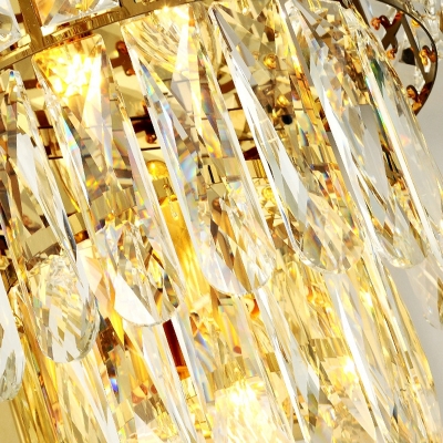 Triangular Crystal Block Wall Lamp Modern 3 Lights Wall Mount Lighting in Gold Finish