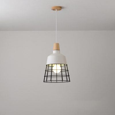 Black/White Bowl/Cylinder Shade Hanging Light Lamp Loft Metal 1 Head Pendant Lamp for Dining Table