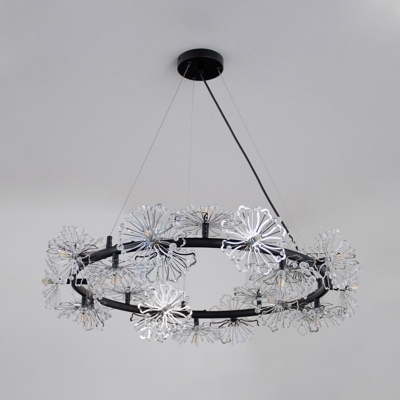 Patel Crystal Beaded Chandelier Light Modernism 15 Heads Black Hanging Light Fixture