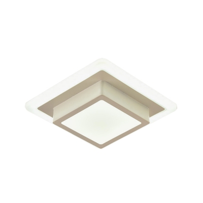 Contemporary Round/Square Flushmount Metal LED Black/White Flush Mount Ceiling Light in Warm/White Light