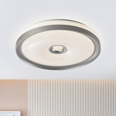 Macaron LED Flush Light High Penetrated Acrylic Grey/Pink/Brown Round Ceiling Mount Lamp Kit