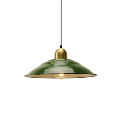 14.5/16 Inch Wide Cone/Barn Pendant Light Loft Metal 1 Light Pendant Ceiling Light in Polished Green