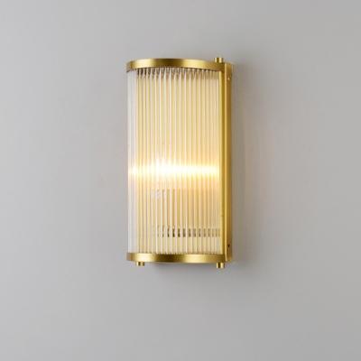 Rectangular Crystal Rod Sconce Lamp Postmodern 1/2 Lights Gold Wall Mounted Light for Living Room