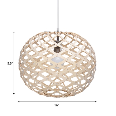 Wooden Globe Pendant Light Nordic Style 1 Head 16