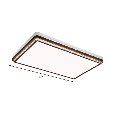 LED Bedroom Ceiling Light Fixture Simple Coffee Flush Mount with Rectangle/Round/Square Acrylic Shade in 3 Color Light/Remote Control Stepless Dimming