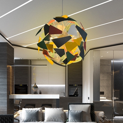 Camouflage Spherical Ceiling Pendant Light Metallic Industrial Multi Light Living Room Lighting Fixture