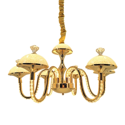 Gold Dome Chandelier Light Modernism LED Crystal Pendant Lighting for Living Room