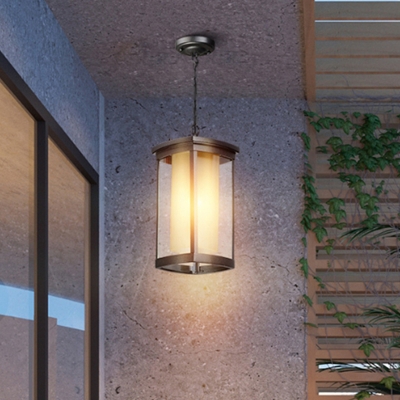 Industrial Rectangle Hanging Ceiling Light Double Glass Shade 1 Outdoor Pendant For Courtyard Beautifulhalo Com - Outdoor Ceiling Lamp Shade
