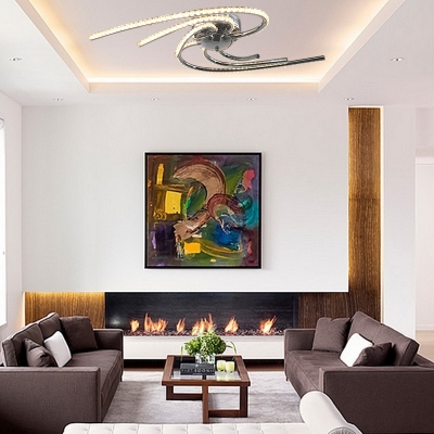 Modern Twist Crystal Semi Flush Mount LED Ceiling Light Fixture in Chrome for Living Room, White/Warm Light