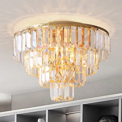 16 19 5 Dia Tiered Flush Mount Lamp, Chandelier Style Tiered Semi Flush Mount