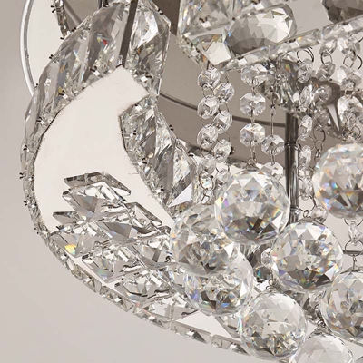 Oval Crystal Flush Mount Lighting Contemporary LED Chrome Flushmount Ceiling Lamp for Living Room