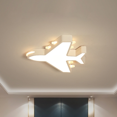 19.5/23.5 Inch Wide White/Blue Airplane Flush Mount Fixture Acrylic Modernism LED Flush Light in Warm/White Light