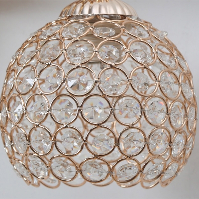 Metal and Crystal Dome Wall Sconce Vintage 1 Light Wall Light Fixture with White/Gold Girl Design