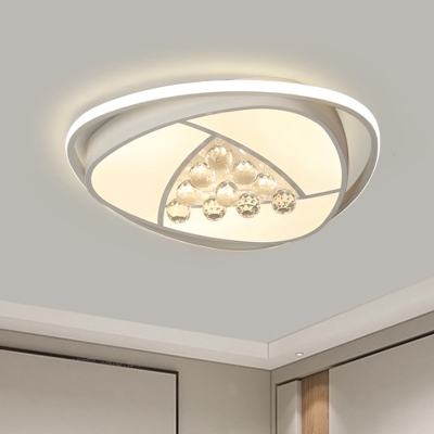White Triangle Flush Ceiling Light Modern 16.5