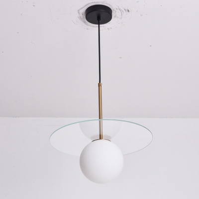 Globe Pendant Lamp Modern White Glass 14