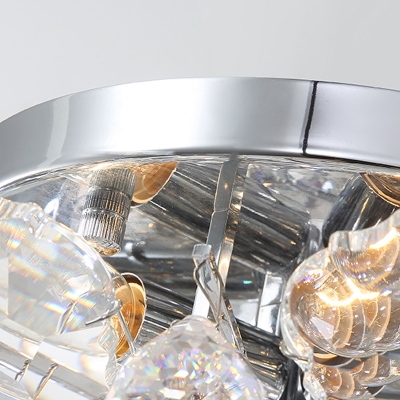 Irregular Crystal Flush Ceiling Light Minimal 4 Lights Gold/Silver Bedroom Flush Mounted Ceiling Light