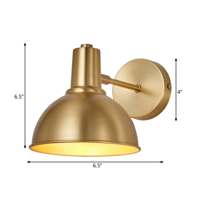 Single Brass Wall Mount Reading Lamp Minimalism Golden Dome Shape/Flared Sconce Lighting Fixture