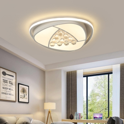 White Triangle Flush Ceiling Light Modern 16.5