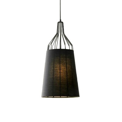 3 Lights Cone Pendant Light Kit Rustic Black/Coffee/Beige Fabric Chandelier Lamp for Dining Room,11