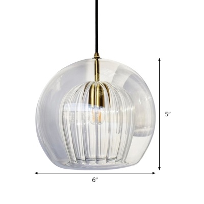 Clear Glass Sphere Pendant Ceiling Light Modernism 1 Head 6