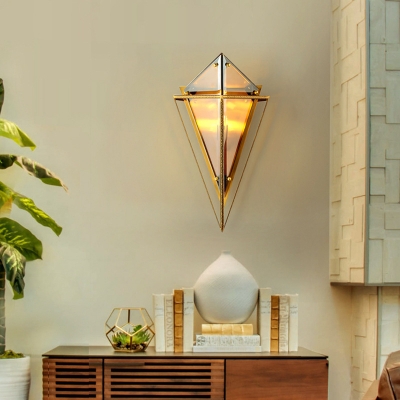 Crystal Diamond Sconce Light Modern 2-Light Living Room Wall Mounted Lamp in Amber/Smoke Gray