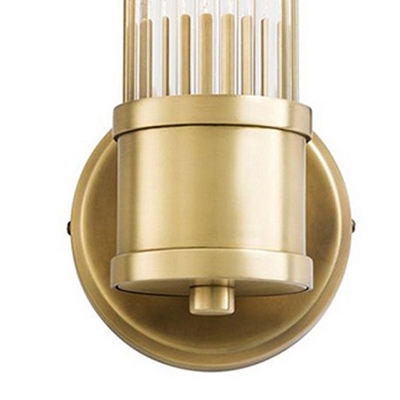 Cylinder Crystal Sconce Light Modern 1/2 Bulbs Living Room Wall Lighting Fixture in Gold