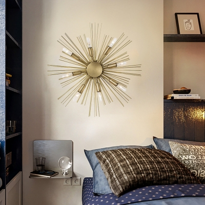 Modern Stylish Sputnik Wall Sconce 8 Heads Metal Golden Wall Mounted Light Fixture