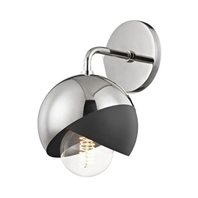 1 Light Metal Wall Lamp Modernist Chrome/Gold/Rose Gold Globe Open Bottom Wall Mounted