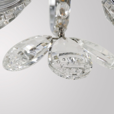 Heart Shaped Chandelier Light Fixture Contemporary Crystal LED Chrome Ceiling Light in Warm/White Light