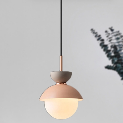 Macaron Hourglass Hanging Lamp Metal 1 Light Dining Room Pendant Light in Dark Blue and Dark Gray/Dark Gray/Dark Pink