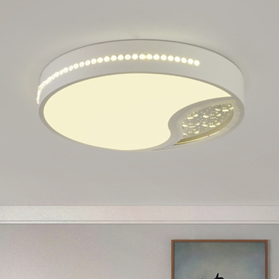Drum Ceiling Lamp Minimalist Acrylic Gray 19.5