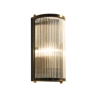 Brass/Black Finish Semi Cylindrical Wall Light Mid-Century Metal 1/2-Head Wall Mounted Light Fixture