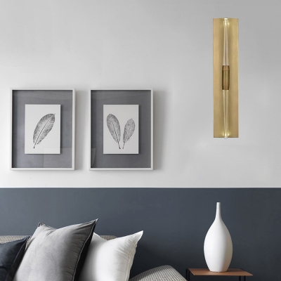 Metallic Black/Gold Wall Lamp Tubular 1 Light Simple Hand Paint Wall Mounted Lighting